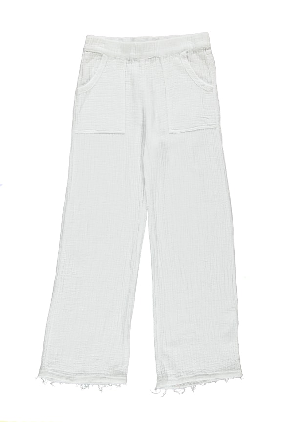 Sea Me Happy Bamboo Pants white