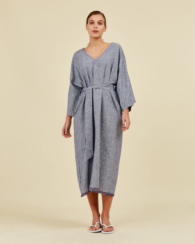 Paloma Dress Linen Raffles