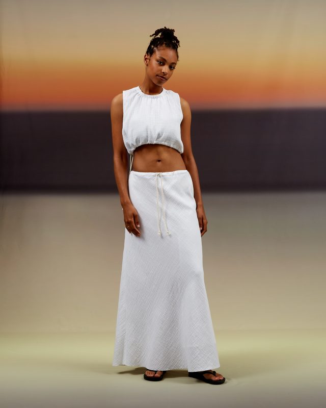 Praia Skirt Bamboo - white, size 1