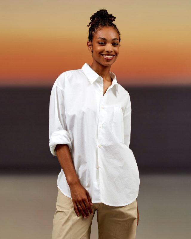 Diaz Shirt Poplin - white, size 1