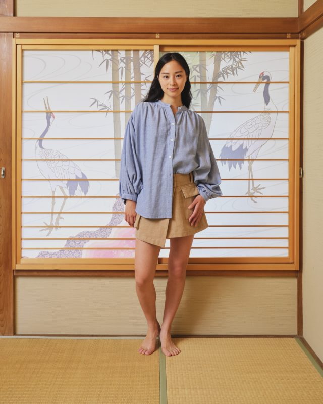 Balloon Blouse Denim Structure